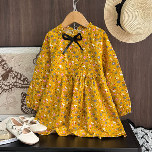 Menoea ชุดเดรสเด็กผู้หญิงสำหรับฤดูใบไม้ร่วงชุดเดรสเจ้าหญิงสำหรับเด็ก2-8ปี