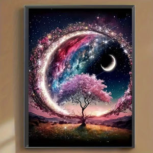 500/1000/1200/2000PCS Jigsaw Puzzle Beautiful Flower Tree And Moon Scene For Adults Perfect For Quiet Evening Activity