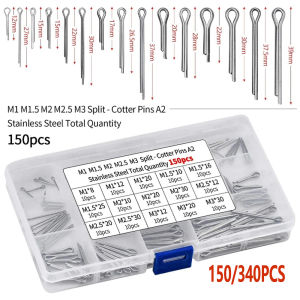 150/340 Pcs Split-Pins / Split Cotter Pins Stainless Steel 304 U-pin Mechanic Power Equipment Car Hairpin U-pin Split Pins Kit