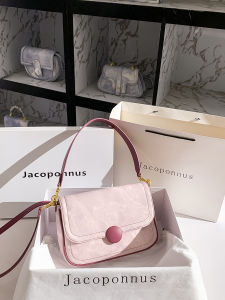Jacoponnus Genuine Leather Pink Underarm Envelope Bag Womens 2025 New Winter High-End Commuting Single Shoulder Slant Cross
