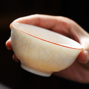 Elegant Single Cup Tea Cup for Men And Women High End Coffee Wine Cup White Porcelain Clay Handle Traditional Chinese Style