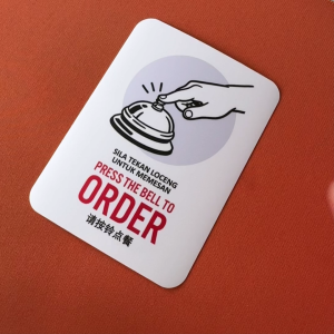 Press Bell to Order. Sticker Sign Signage Label. Ring Button Call Pesan