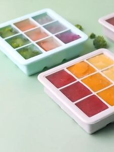 บล็อคซิลิโคนใส่อาหารแช่แข็ง พร้อมฝาปิดแน่น สำหรับแช่แข็งเก็บอาหารเด็ก มี 2 รุ่น