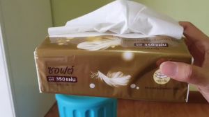 มีของพร้อมส่งกระดาษทิชชู่ทอง เช็ดหน้า ไร้ฝุ่น สีเหลือ รูปทรง 19x18cm จำนวน 350 แผ่น หนา 2 ชั้น ราคาถูก คุณภาพดี เกรดโรงแรม (ยกหิ้ว 5 ห่อ) (ยกลัง 50 ห่อ)