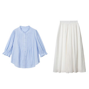 Large Size Slimming Office Chic Shirt and Pants Set