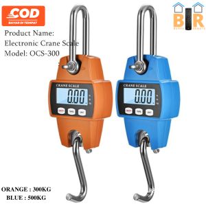 Timbangan Digital Gantung Crane Hook Hanging Scale 50 - 300 KG LED LCD Blue Orange