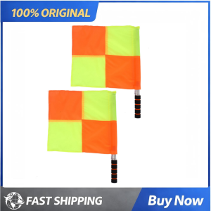 2PCS Soccer Referee Flag With Storage Bag Stainless Steel Pole Is Not Easy To Rust Or Deform Suitable For Sports Training