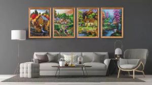 Diamond Painting 5D DIY พระพุทธรูป ศาสนา ครอสติสคริสตัล 5 มิติ ปักครอสติส ภาพติดเพชร ตกแต่งผนัง รูปภาพ เสริมทักษะ ฝึกสมาธิ ขนาด WxH 30x40 cm