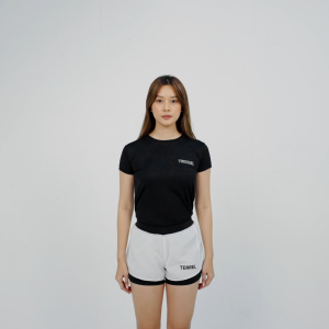 Terrel compression short white women celana olah raga gym running lari yoga