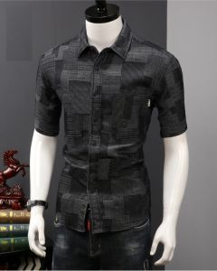 Áo sơ mi nam cộc tay  chất bò văn chéo siêu hót - H112