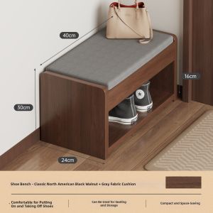 ZHUOHE | Multifunctional Shoe Changing Bench Entryway Storage Narrow Space