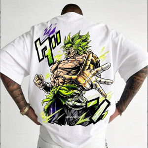 Bandai | Dragon Ball Summer Mens T-shirt Japanese Anime Broli Cotton Y2K Harajuku Short Sleeve Street Breathable Top DBZ Clothes