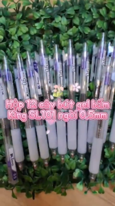 Hộp 12 cây bút gel bấm cao cấp King SL101 ngòi 0.5mm ( viết êmmực khô nhanh )