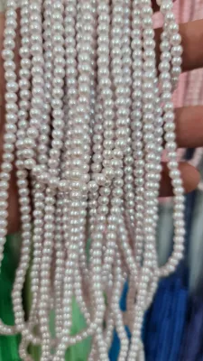 MUTIARA SINTETIS BERAT UKURAN 4 MM KUALITAS BAGUS KILAP PER RENTENG