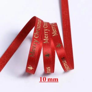 5 Meters Christmas Ribbon Grosgrain Satin Ribbons For Gift Wrapping Yule Decorative DIY Craft Sewing Hair Bow Xmas Party Favors
