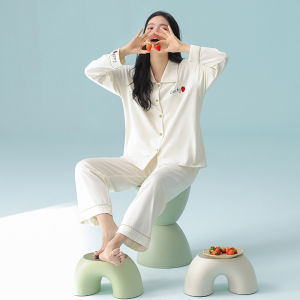 Victorias Pure Cotton Long Sleeve Loose Sleepwear Womens Comfortable Home Clothes Set Elastic Fiber Polyester Spring Season