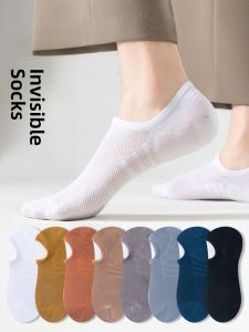 JINGCHI | Mens Invisible Boat Socks Summer Thin Mesh Breathable Short Socks Anti-slip Non-slip Lightweight Comfortable Modal Ankle Socks