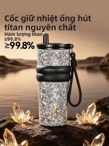 GIANXI | Cốc Cách Nhiệt Titanium Dây Cỏ Lớn