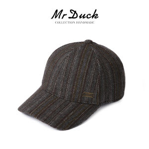 Mr DUCK | Herringbone Wool Tweed Baseball Cap Autumn/Winter/Spring Casual Commuter Hat