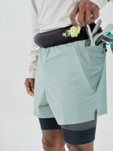 Antibacterial Double-Layer Waist Bag Shorts for Hiking and Trail Running