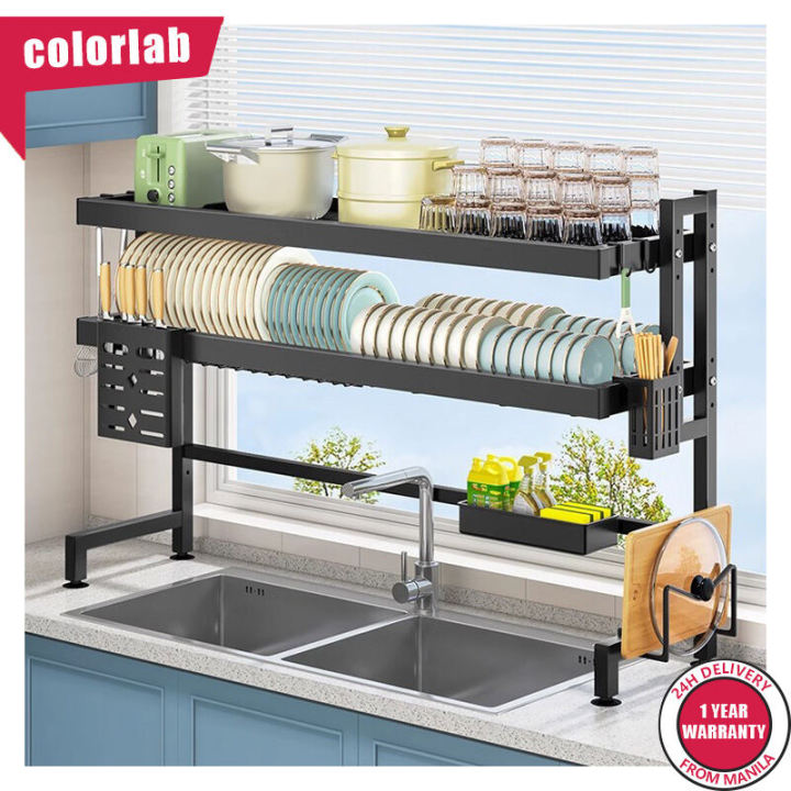 Dish Rack Layers Colorlab 1/2 Layers Over Sink Rack Dish Drainer Rack Dish Organizer ...