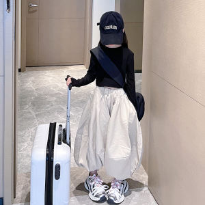 Trendy Korean Style Girls Harlan Pants Spring Autumn New Arrival Loose Fit Childrens Clothing Cotton Long Pants for Big Kids
