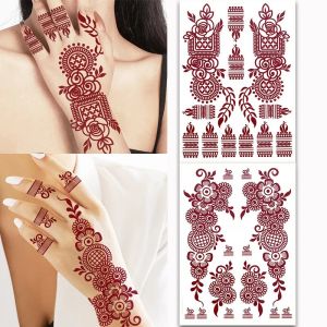 Flower Temporary Tattoos for Women Waterproof Henna Tattoo Stickers for Hand Water Transfer Body Art Fake Tattoo Instant Tatoo