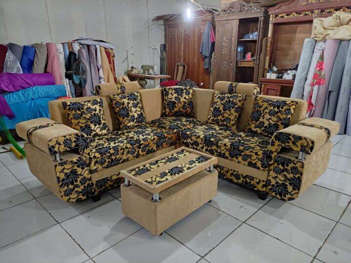 FREE ONGKIR Sofa L Sudut Minimalis Motif | Lazada Indonesia