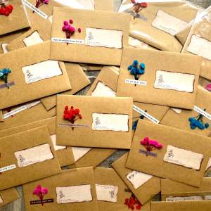 [Bì thư] Bao thư giấy kraft đính hoa khô & tem giấy sticker retro phong cách vintage hình ảnh nghệ thuật & sáng tạo