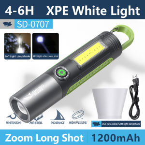 Smiling-Shark-SD0707-Ultra-Bright-Torchlight-LED-Flashlight-M60-Camping-Light-Torch-Light-Pocket-Portable-With-Hook-USB-Rechargeable-Outdoor-Zoomable-Waterproof-Hiking-Emergency