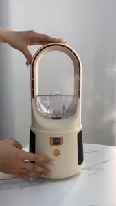 Bladeless Fan 2-in-1 Air Humidifier Tower Stand Leafless FanMini Cooling Fan Office Fan USB Rechargeable Bladeless