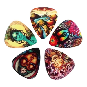 ปิ๊กกีตาร์ 5 ชิ้น ปิ๊กกีต้าร์ Celluloid (เซลลูลอยด์) ลายสวย 0.71 มม.