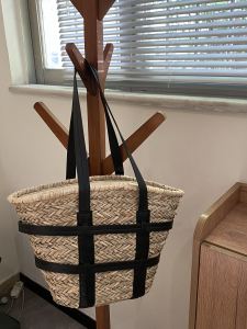 กระเป๋าสะพายไหล่ผ้าป่าดิบขนาดใหญ่ CHAWOOL กระเป๋าถือผ้าป่านวมสไตล์เกาหลีสำหรับฤดูร้อนปี 2025 กระเป๋าถือแบบทรงสี่เหลี่ยมสำหรับวัยรุ่น