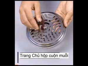 (HỎA TỐC) - Bộ khay đốt nhang muỗi nhang vòng 15cm bằng thép có nắp đậy an toàn hộp đựng nhang khoanh đồ để nhang xông phòng