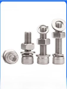 304 Stainless Steel Inner Hexagonal Bolt Screw Nut Set Complete Screw Combination M2-M10mm High Strength Hardware Tools Kit