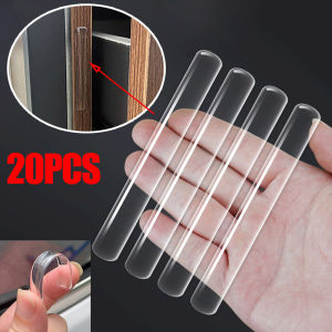 20Pcs Universal Invisible Transparent Silicone Anti-Collision Strip Anti-Skid Wall Sticker Car Door Edge Guards For Cabinet Doors Drawer