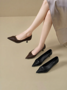 Josiny | Pointed Toe Shallow Opening Stiletto Heels Elegant Commuting and Versatile