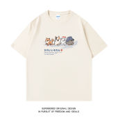 MENGMIANQISHI | Retro Cartoon Dog Print Cotton T-Shirt
