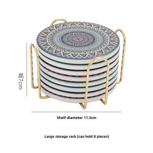 Water Absorbent Coaster Water Cup Mat Tea Cup Water Cup Mat Bar Office Coffee Ceramic Coaster Retro Heat Proof Mat Countertop Waterproof Gasket