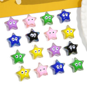 2ชิ้น19มม. อะคริลิคทำมือวาดดาวพร้อมลูกปัดตาเสน่ห์สำหรับต่างหูสร้อยข้อมือสร้อยคอเครื่องประดับทำเครื่องเพชร DIY