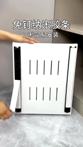 Expandable Kitchen Cabinet Pull-Out Basket Kitchen Drawer for Dishes Bowls and Separated Seasoning No Installation No Punching