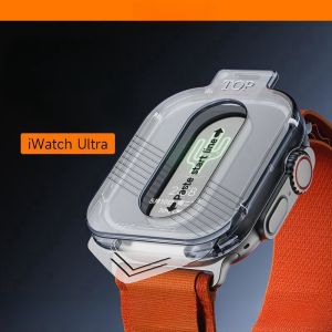 2ชิ้นความคมชัดสูง9H กระจกเทมเปอร์ฟิล์มกัยรอยโทรศัพท์แอปเปิ้ล IWatch Ultra 1/2 49Mm กระจกเทมเปอร์ติดตั้งง่ายปกป้องหน้าจอสำหรับ Apple Watch Ultra2มาก