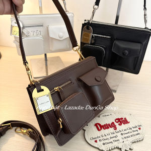 [Chuẩn hãng] Túi nữ kẹp nách + đeo chéo size 19 tag khóa vàng đồng nổi bật full màu