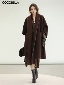 COCO BELLA | Water Wave Pattern Long Brown Coat Womens Winter New Style Trench Coat