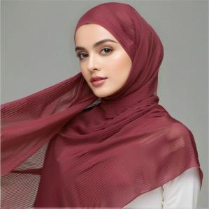 Jifang Plain Toothpick Wrinkle Crinkle Crumpled Bubble Chiffon Shawl Pashmina Head Scarf Wraps Muslim Hijabs Shawls YW88