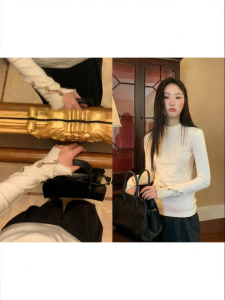 NIHAOKANONG | Áo Thun Ôm Body Cổ Đứng Tay Phân Khúc