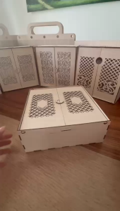 Wooden Hamper Gift Box 22x22x7cm | Decorative Lid | Laser Cut | HL Makes