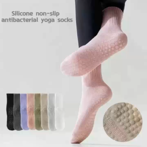 Aerobics Fitness Dance Pilates Silicone Non-slip Mid-tube Cotton Womens Socks Boneless Yoga Socks