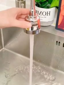 Đầu lắp vòi tăng áp cho vòi rửa bát Inox xoay 360 nhiều chế độ điều chỉnh