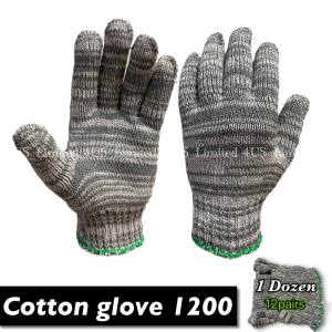 1200 Cotton Glove (800-850gram+-)12PAIRS | Knitted Gardening Sarung Tangan Kain Batik Tebal | COLOUR RANDOM